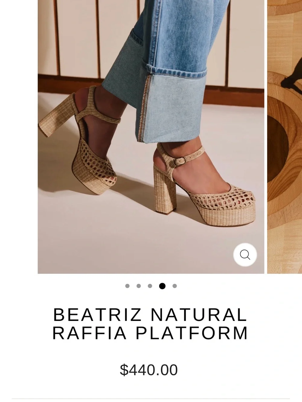 Andrea Gomez Beatriz Raffia Platform Sandal - Natural